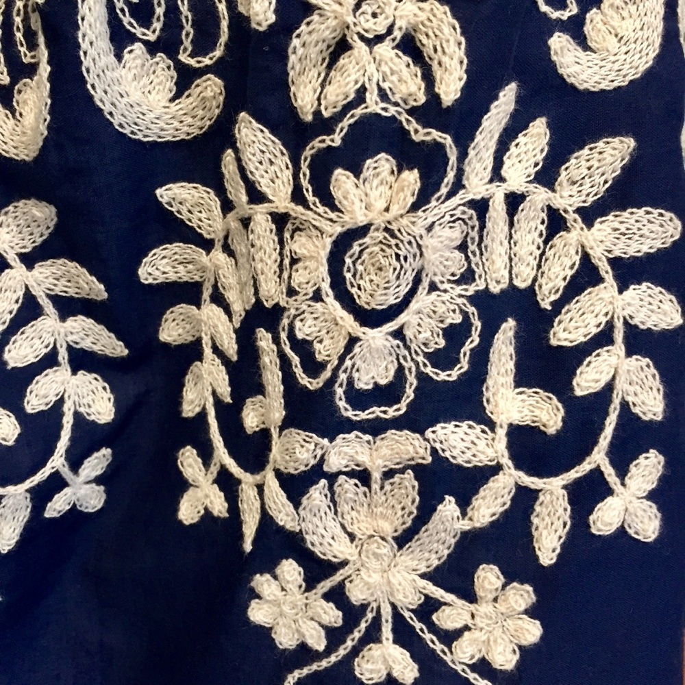 Flying Tomato 1X Navy Off Shoulder Embroidered Top - Picture 4 of 5
